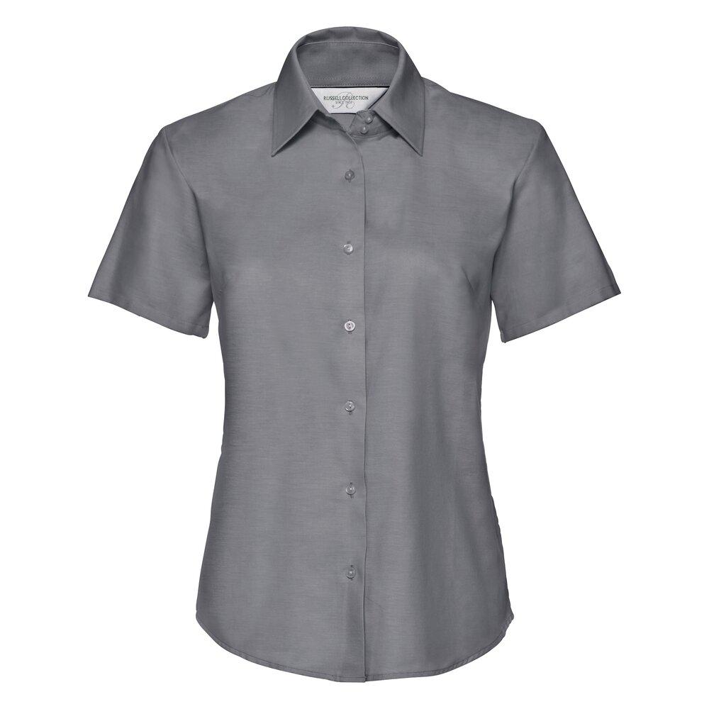 Russell Collection Womens/Ladies Oxford Short-Sleeved Shirt
