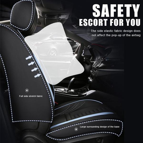 Universal DurableCar Front Seat Covers PU Leather Seat Cushion Car Protection Mat Skin Friendly Seat Cover 360° Fully Wrapped Back