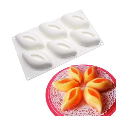 6-Cavity Pea Pod Silicone Mold - Bud Petal Mousse Cake Chocolate DIY Baking Decoration Tool