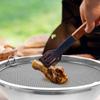 With Drainer Net Stainless Steel Oil Drain Pan Double-ear Handle Snack Serving Dish  Kitchen
