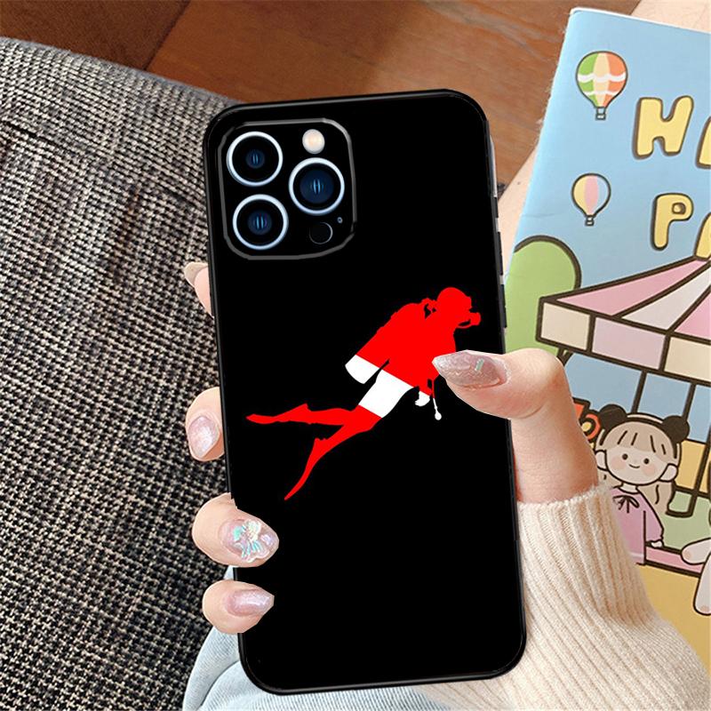 Scuba Diving Diver For iPhone 15 13 14 16 Pro Max XS XR X Case For iPhone 15 11 12 14 16 Pro Max Plus 13 Mini Cover