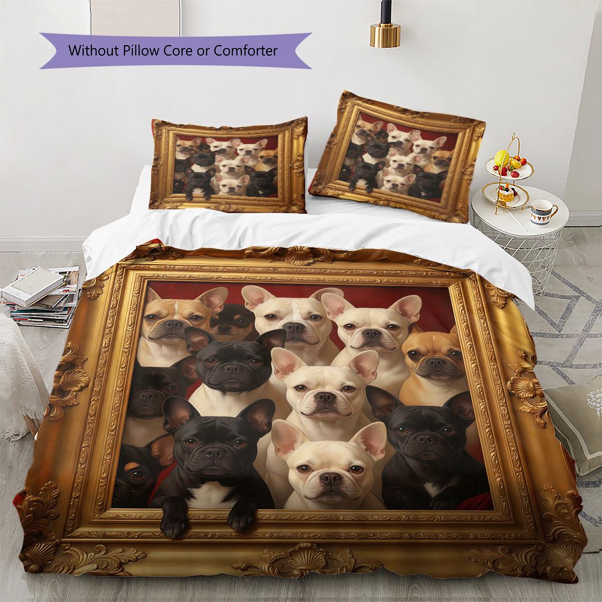 

Petsgoldframe Pattern Bedding Quilt Set Quilt Cover Pillowcase Home Decoration Birthday Gift (1 * duvet cover + 2 * pillowcase, without core) 135x200cm