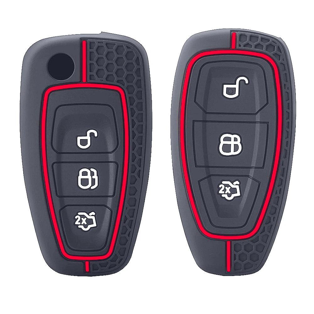 Silicone Car Key Pack For Ford Fiesta Focus Ranger C-Max S-Max Focus Mk3 Galaxy Mondeo Ecosport Kuga Puma Edge Escape Metallic