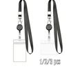1/2/3pcs PVC ID Card Clip Work Card Sleeve With Extendable Hanging Rope Buckle Hook - Adjustable Badge Scroll Neck Strap