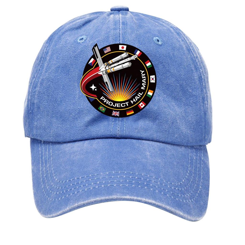 Washed Cotton Baseball Cap With Printed Distressed Soft Top Denim Hat For Men, European And American Retro Hat