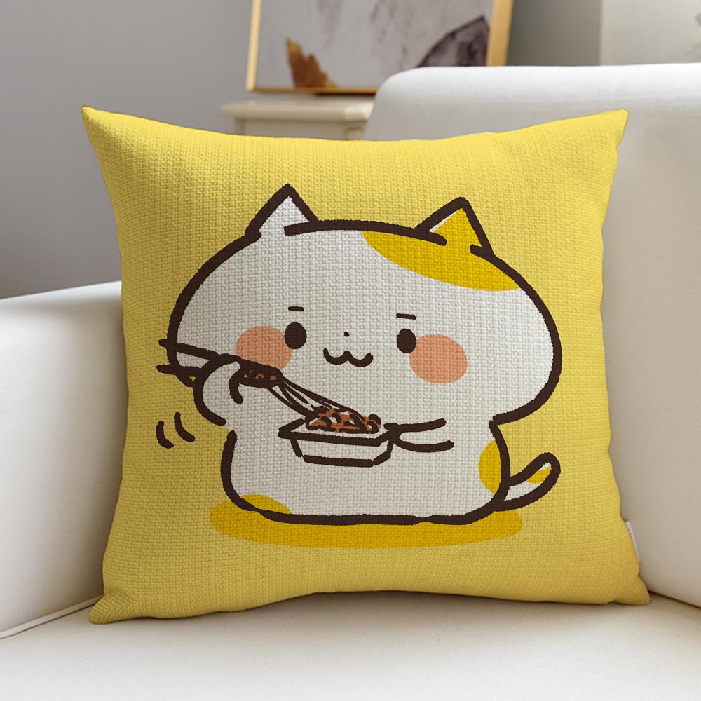 Squishy MMochi Mochi PetsS Cushion Cover Breathable and Skinfriendly Linen Pillowcase Square Removable and Washable Cushion