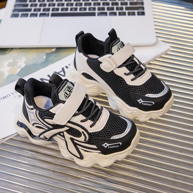 Children 2025 Autumn New Sports Shoes Platform Velcro Dad Shoes Mesh Breathable Casual Shoes