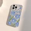 Blue Tulip Flower Phone Case for iPhone 17 16 15 14 13 Pro 12 11 Pro Max 17 Air XS X XR 7 8 Plus 16E Aesthetic Shockproof Cover