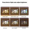 Beautiful LED Light Painting Indoor Sunlight Window Wooden Photo Light Dimming Wall Artwork Table Lamp Home Decor Night Lamp