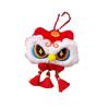 Lion Awakening Chinese New Year Plush Keychain Tassel Lion Dance Brooch Cute New Year Badge  Unisex
