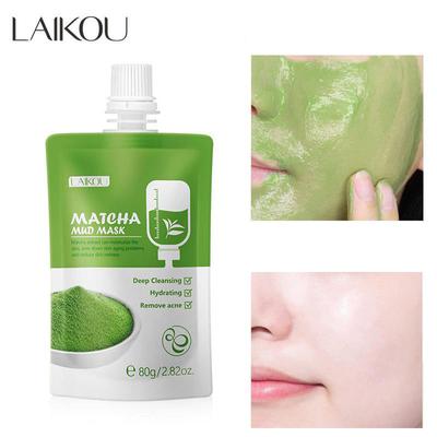 Maschera di Fango Viso Matcha Argilla Verde 80g Pulizia Profonda dei Pori per una Pelle Liscia