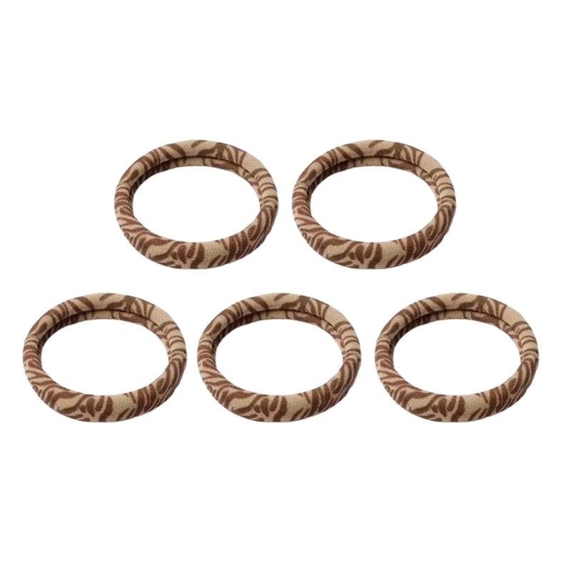 

5 Piece Stretchable Scrunchies Animal Pattern Hair Accessories Lightweight Cloth Ponytail Holders For Daily Use