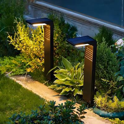 Solar Outdoor Walkway Lights 2 Pack LED IP66 Waterproof Warm White Modern Solar Path Lights Outdoor for Garden & Driveway