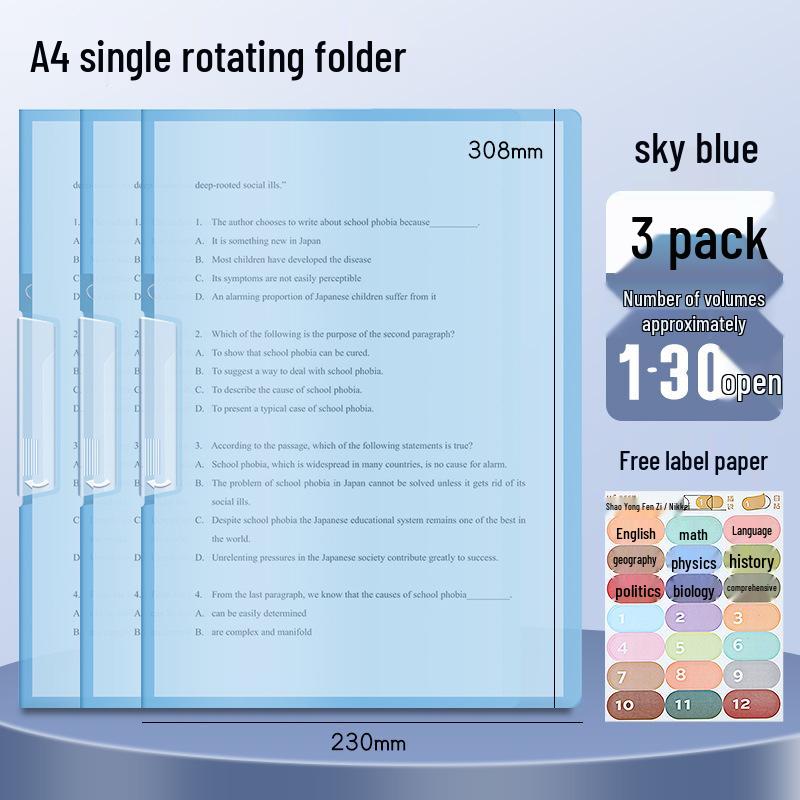A4 Paper Storage Pull-Rod Folder and Clip for Test Papers