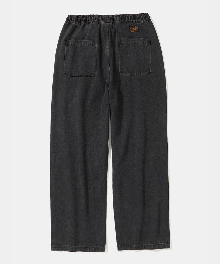 COLUMBIA UNIVERSITY M-Label Loose-Fit Pintuck Denim Pants_Gray Jean