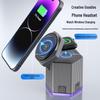 Three-in-One Rotatable Magnetic Atmosphere Light with Wireless Fast Charging for Phone, Watch, Earphones