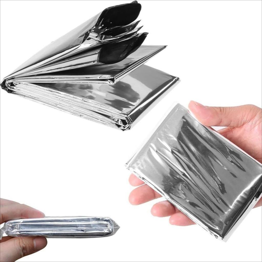 1-3PCS Windproof Waterproof Foil Thermal Emergency Blanket Survival Gear First Aid Military Rescue Kit for Camping Outdoor250