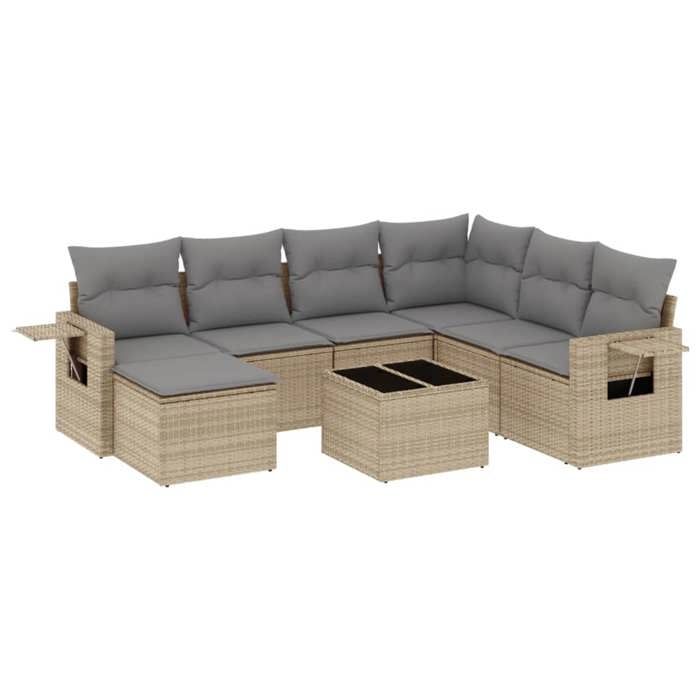 VidaXL Garden Lounge Set with Cushions 8 Pcs, Patio Sofas, Patio Furniture Set, Outdoor Furniture, Beige 3220508