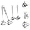 4x Sauce Ladle with Pouring Spout Stainless Steel Durability Cooking Tool Professional, Comfortable