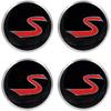 S Letter Pattern Car Wheel Center Cap Stickers, Truck Hub Cover Emblem Decals, for Mini Cooper S Coupe Countryman Clubman, 56.5mm/2.22inch Pack of 4