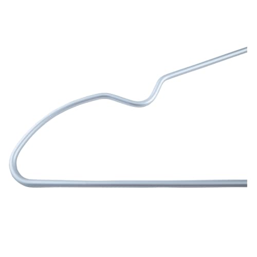 Sekiden Aluminum Hangers (10-Pack) (Silver, Matte) Lightweight Closet Storage 41cm Wide x 21cm High