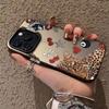 Luipaard Kers iPhone Hoesje voor 13, 14, 15 Pro, 16 Pro & 17 - Europese/Amerikaanse Stijl High-end Ontwerp