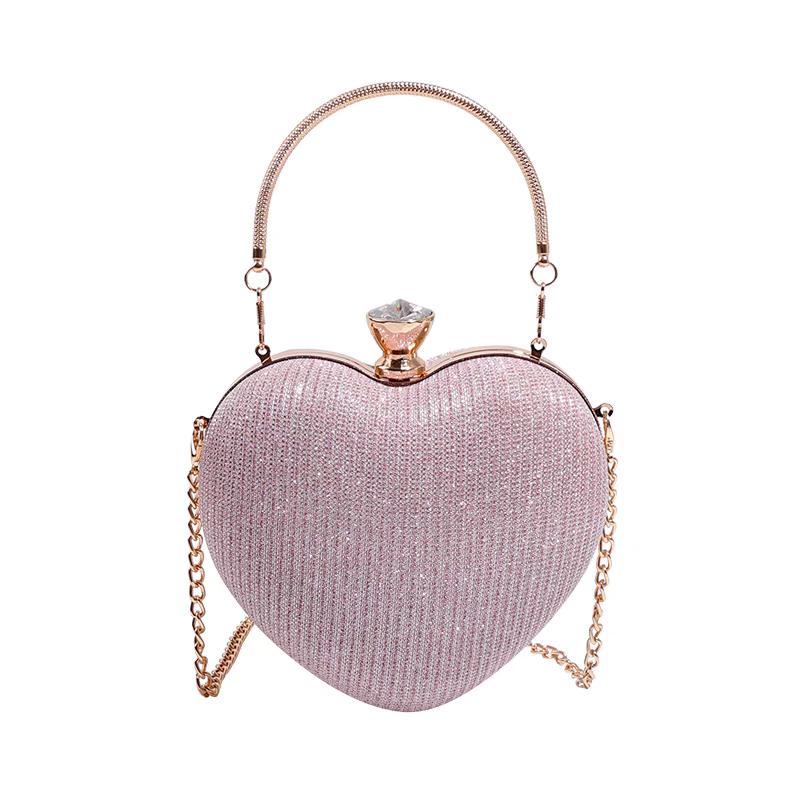 Gold Bright Silk Circular Evening Bag Women Banquet Clutch Rhinestone Decor Chain Shoulder Bags Luxury Female Party Handbags