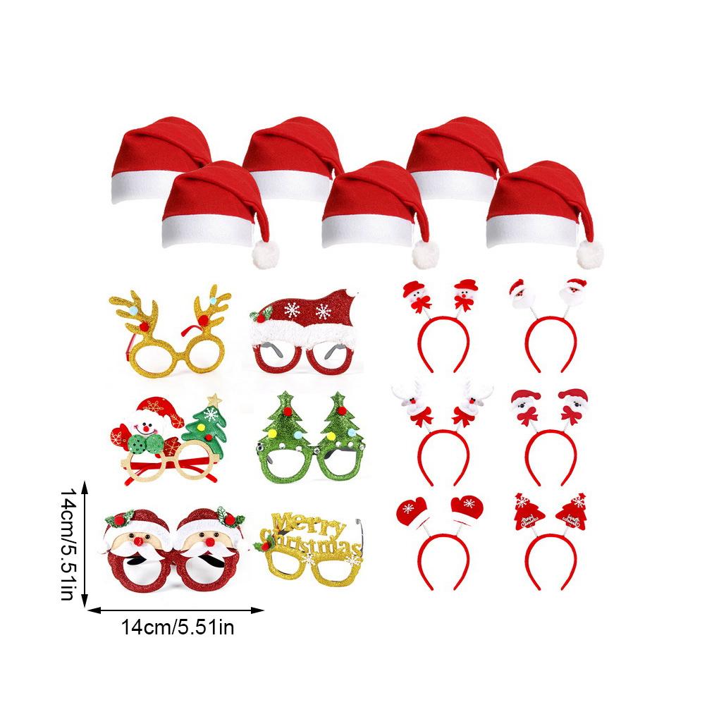 Christmas Decorations Adult Santa Glasses Non-woven Fabric Head Bands Gift for School Parties Live Streaming Photo Prop