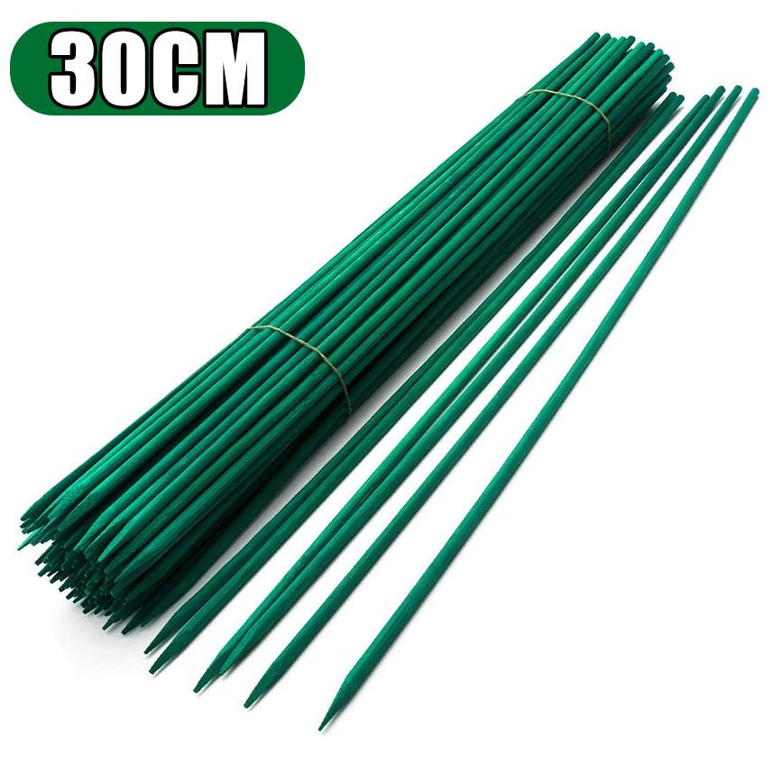 Wood Plant Stakes Garden Tomato Sticks Plant Stakes & Supports for Potted Plants, Comes with 500 pcs Green Twist tie (as the picture,10pcs)