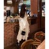 French White Lace Dress Female Pure Desire Spring and Autumn New Temperament Waist Hepburn Style Long Skirt