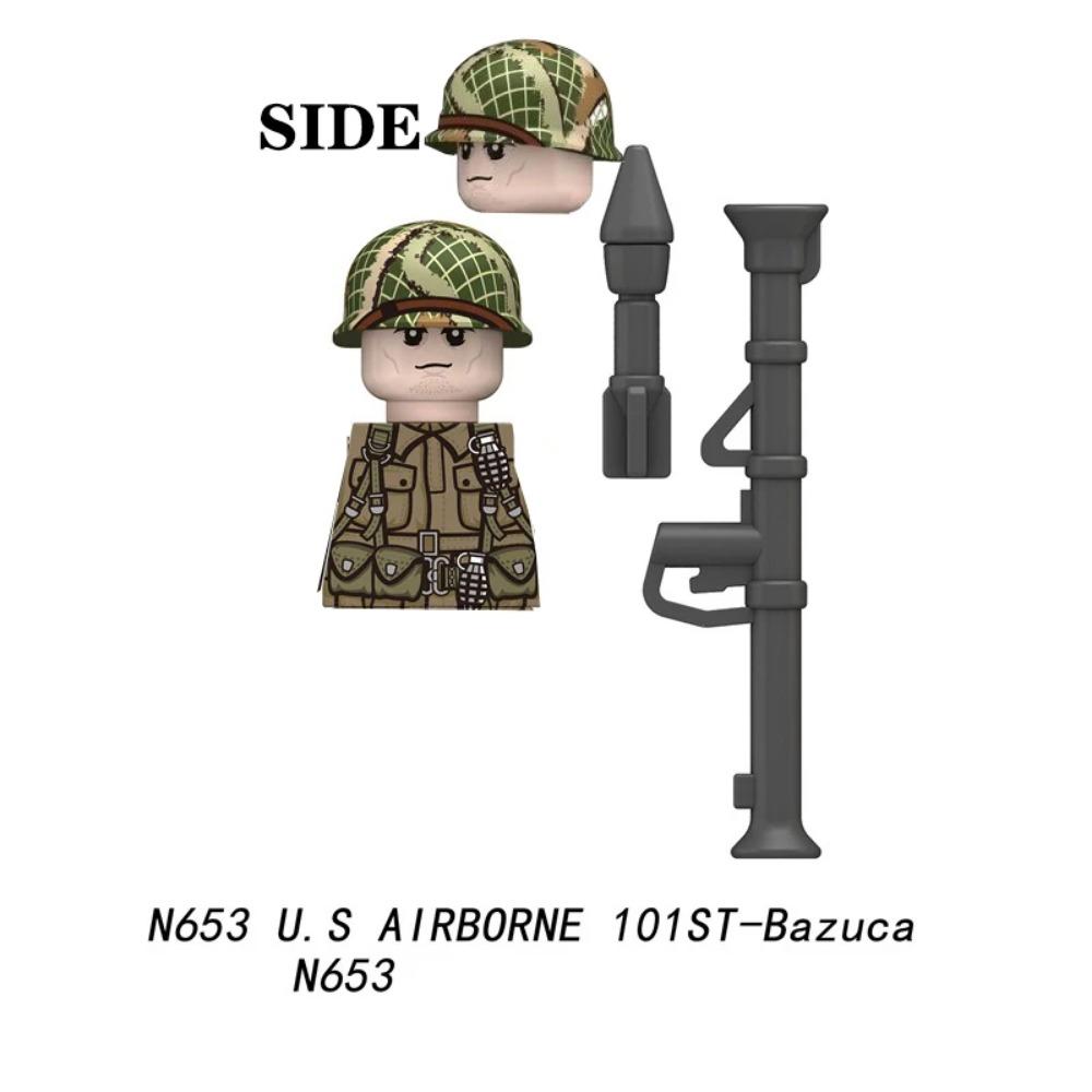 US Airborne 101ST Soldier Figures Building Blocks Officer Army Warrior Infantry Military Accessories Gun Weapon Bricks Toys GR03
