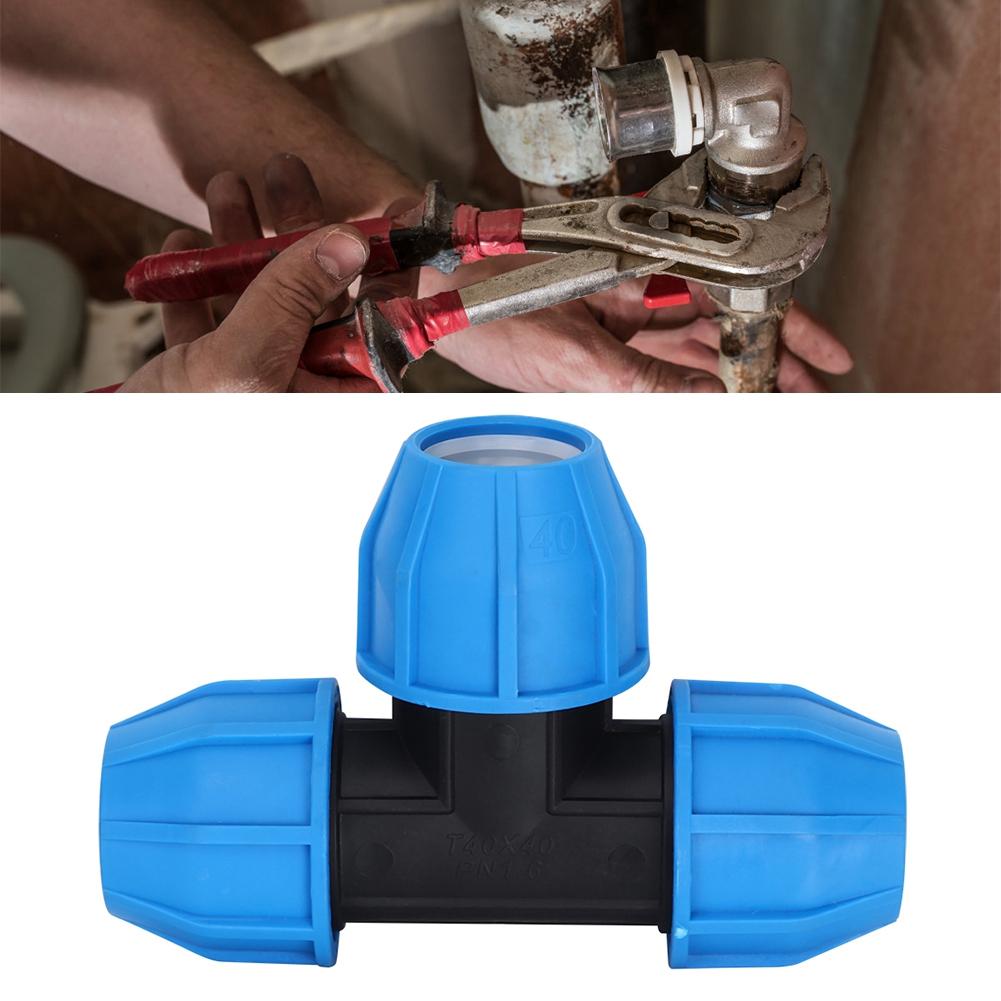 PE Plastic 40mm Tee Connector Water Pipe Fitting Connection Accessories