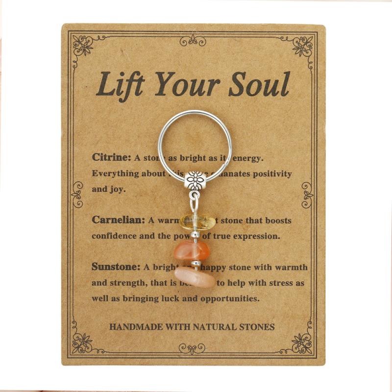 1 Piece Handmade Red Agate Card Combination Pendant Keyring  Natural Stone Beads String Keychain Gifts