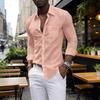 Herren Karokleidhemd Langarm Hemd mit Knöpfen und Tasche Slim Fit Kragen Lässig Formell für Abschlussball Arbeitsfeiern Dating