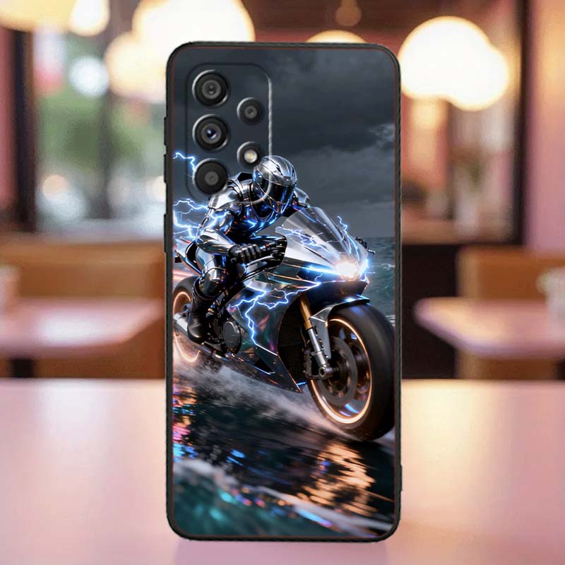 

Creative motorcycle rider cool For Samsung A41 A35 A34 A33 A32 A25 A24 A23 A21s A06 A05 A04 A03 Note 10 20 Ultra 5G Black Case Galaxy Note20 5G