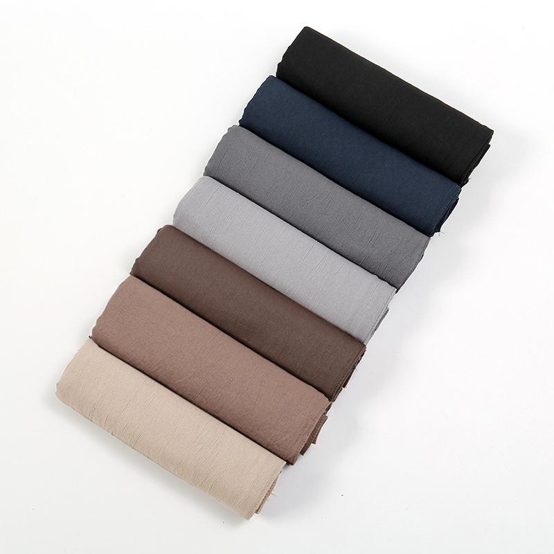 New Muslim Hijabs For Women Scarf Plain Long Shawls Femme Musulman Soft Crinkle Cotton Headscarf Wraps Islamic Turban Headband