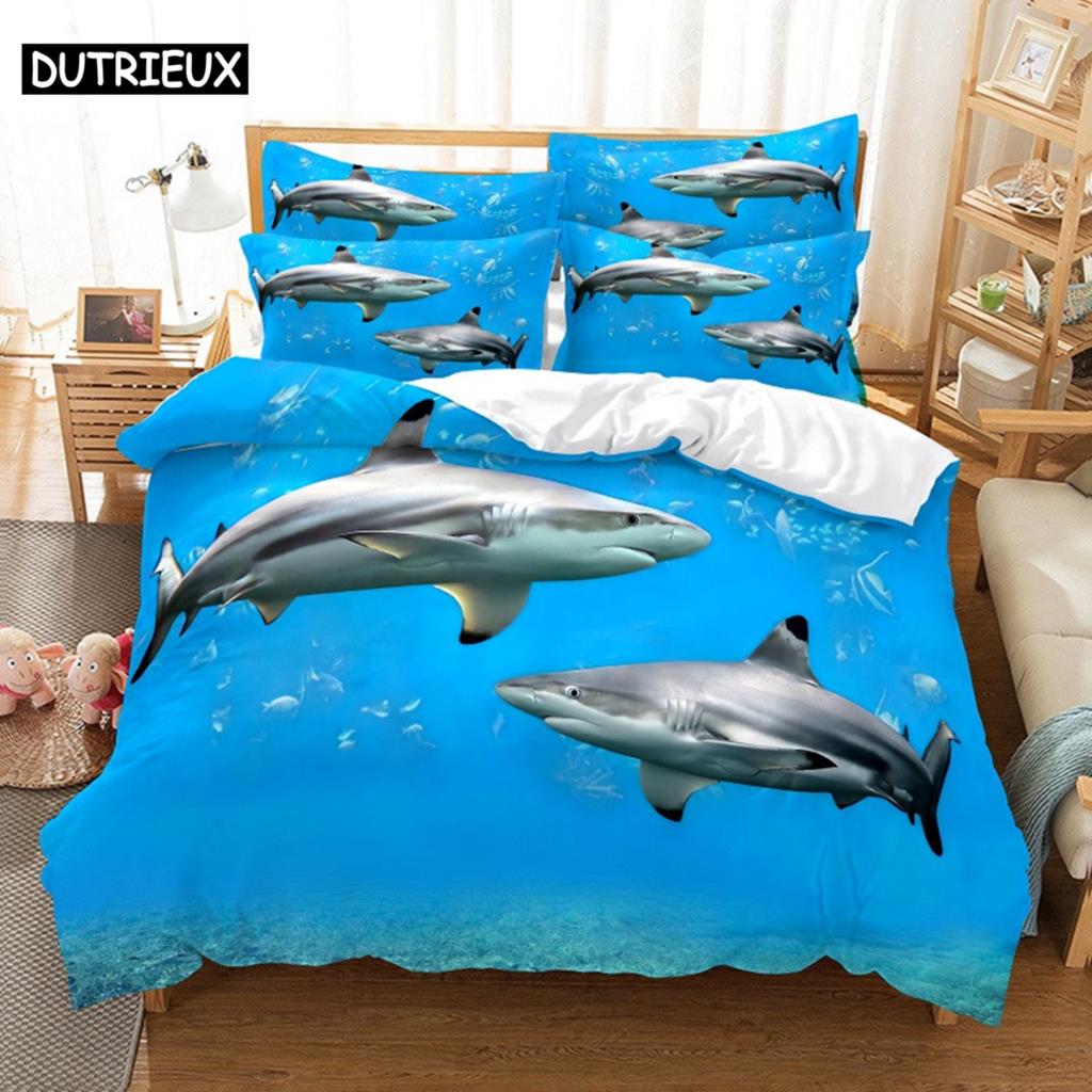 Comforter 3D Digital Printing Fashion Design Dolphins Bedding Set Queen Size