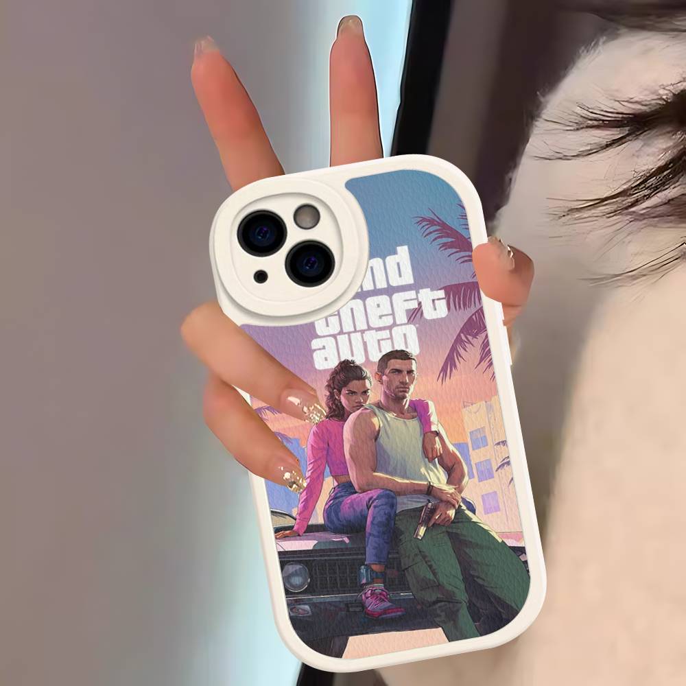 D-Decor T-Theft A-Auto G-GTA Joc Video Carcasă Telefon Piele Dură Pentru IPhone 14 13 16 Mini 15 14 11 12 Pro Max Plus Fundas