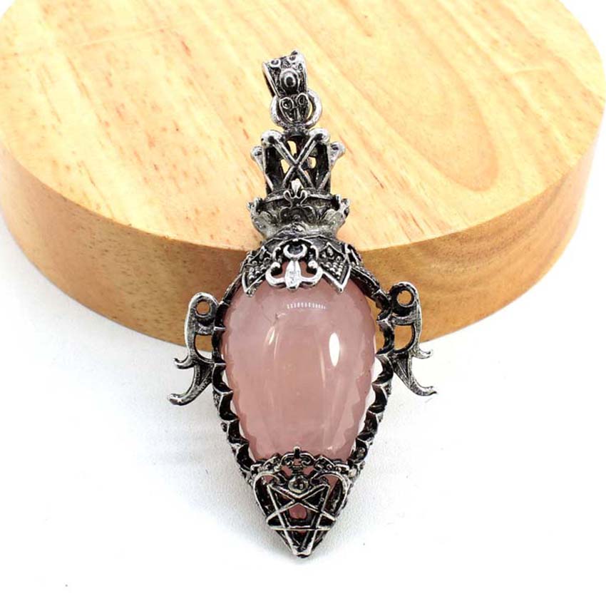 

Water Drop Crystal Pendulum for Dowsing Spiritual Divination Natural Amethyst Rose Quartz Onyx Antique Pendulums Pendant Pendulo розовый кварц