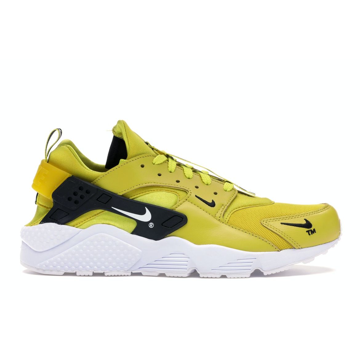

Мужские кроссовки Nike Air Huarache Zip Bright Citron желто-бело-черные BQ6164-700