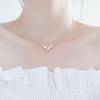 Women Fashion Sweet Angel Wing Zircon Pendant Simple Clavicle Necklace