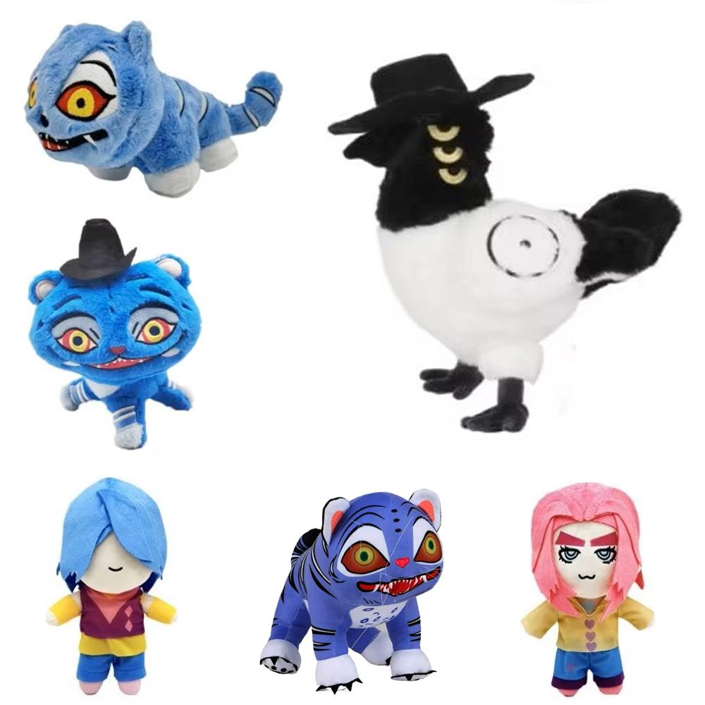 Anime Jagers Pluche Schattige Paarse Tijger Zwarte Hoed Ekster Met 3 Ogen Monster Jacht Meisjesgroep Knuffel Voor Fans Cadeaus
