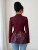 2026 Spring/Autumn Color Block Lace Waist Slimming A-line Women's Suit Jacket