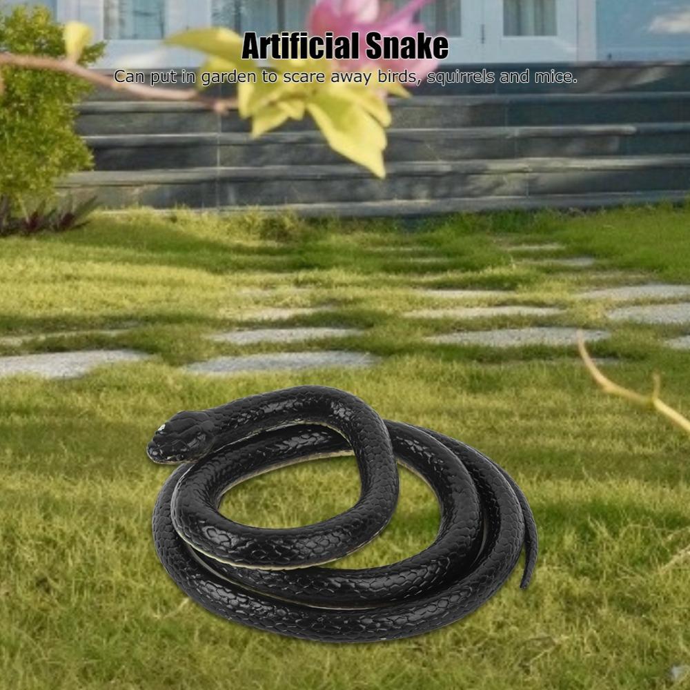 Black Color Simulation Snake Rubber Material Halloween Prop Fake Snake  Scene Decoration