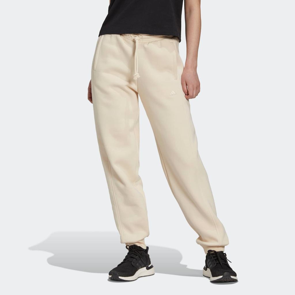 adidas Knitted Sweatpants Women's Beige Moderate Cuffed Pants HN4236