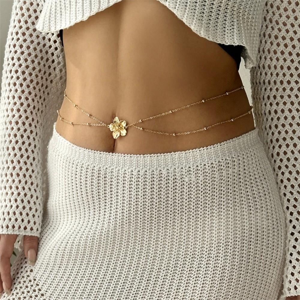 New Starfish Boho Waist Chain Seashell Conch Pendant Belly Chain Beads Imitation Pearl Bohemian Style Belt Jewelry