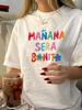 Soft Women's T-Shirt Vintage Print Karol G Manana Sera Bonito Design Round Neck T Shirt Short Sleeve All Seasons Top Tee