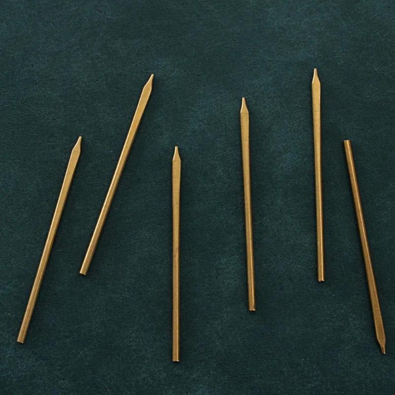 2 szt. Materiał mosiężny Igła do dziergania liny do rękodzieła skórzanego DIY Ręczna praca Kreatywne modelowanie Skórzana lina dekoracyjna Pomocnicze narzędzie do dziergania