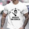 Men's Street T-shirt Necesito Una Cerveza Print Clothes Male Tops Tees Summer T Shirt Oversize Tee Shirt for Men Tshirt Clothing