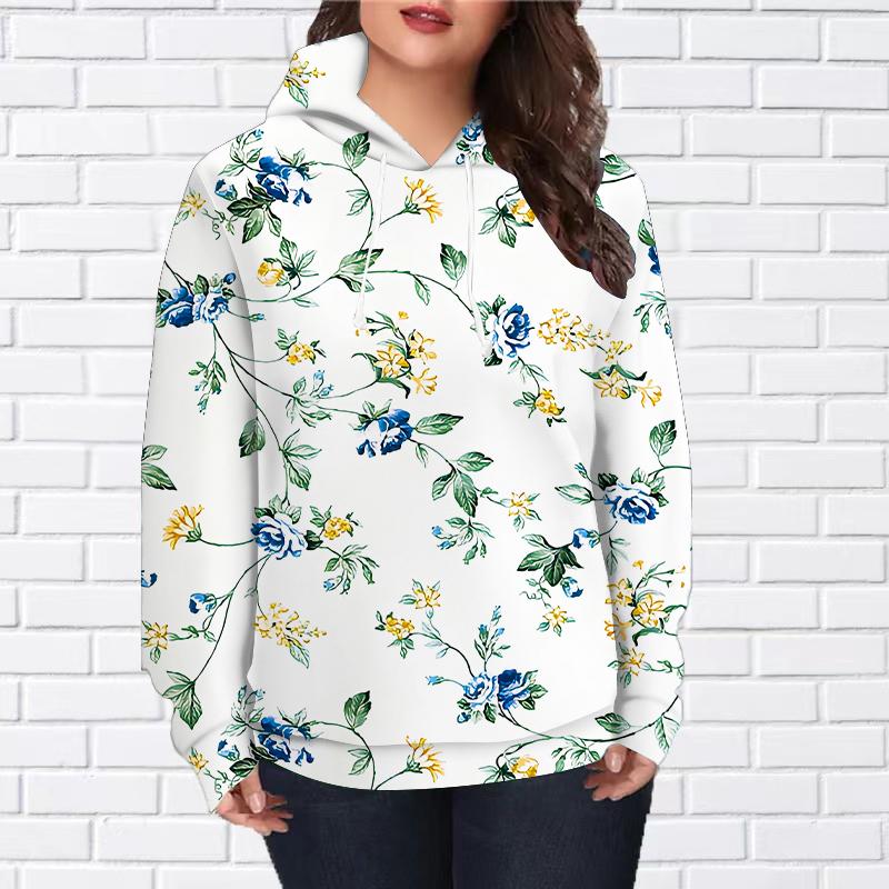 

Осенняя новая 3D-печатная цифровая черная толстовка с принтом цветов и растений, женская бейсбольная форма 8XL белый